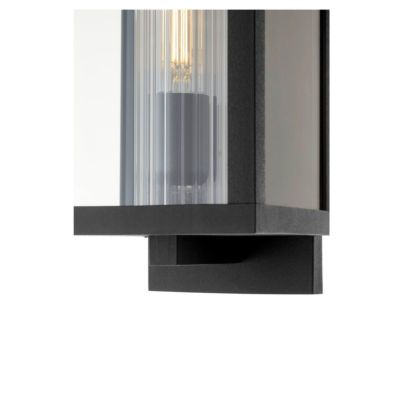 Parks 12" Outdoor Wall Lantern in Textured Black