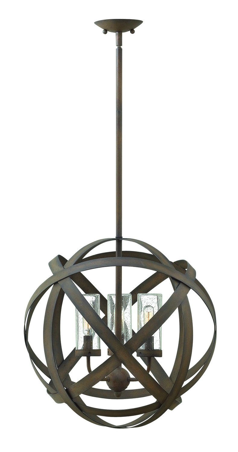 Carson 3-Light Outdoor Pendant in Vintage Iron
