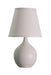 Scatchard 13.5 Inch Mini Accent Lamp in White Matte with White Linen Hardback