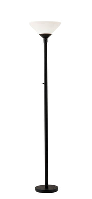 Aries 2-Light Torchiere Floor Lamp in Black