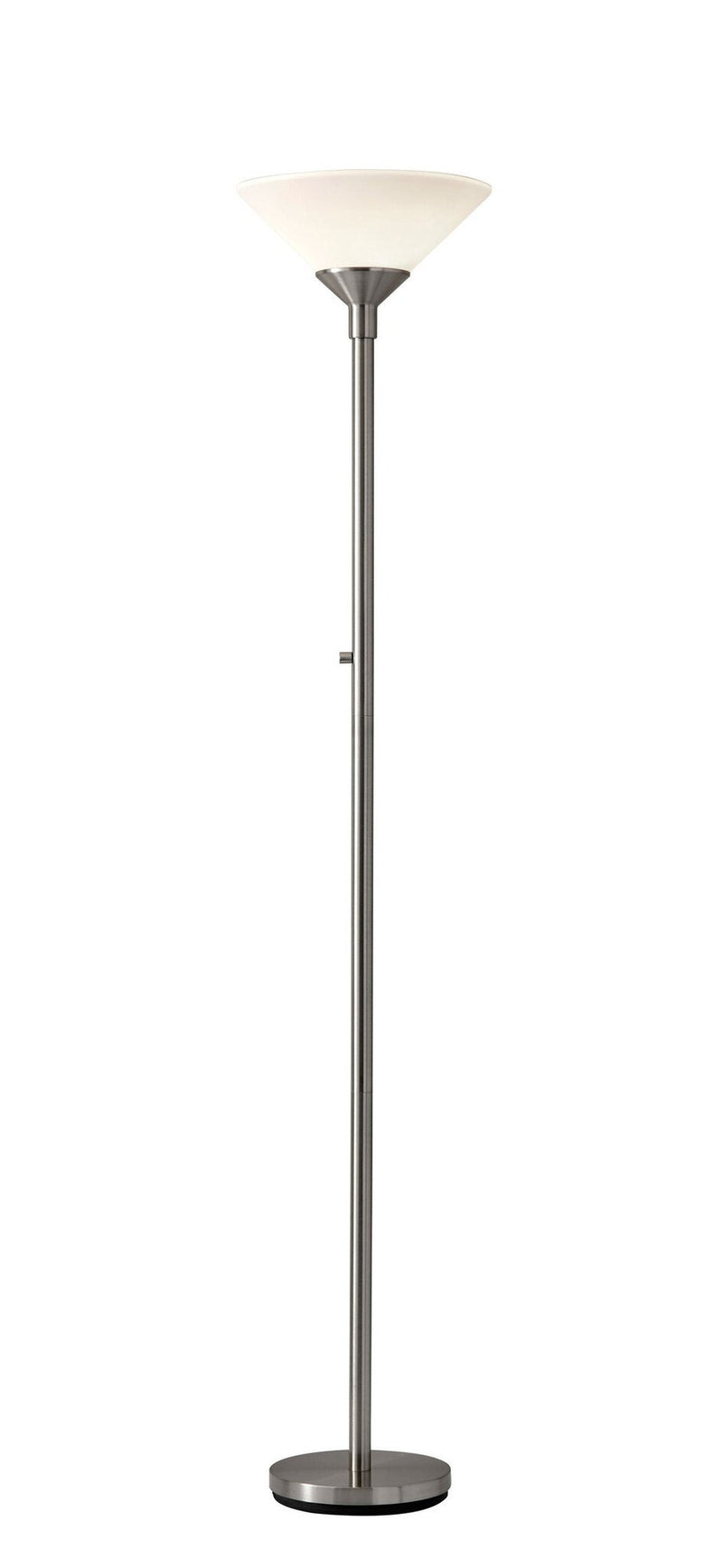 Aries 2-Light Torchiere Floor Lamp in Brushed Steel