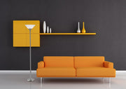 Aries 2-Light Torchiere Floor Lamp in Brushed Steel