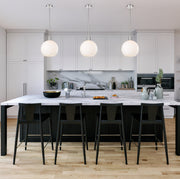 Margo 1 Light 13.75" Pendant in Polished Nickel in a room setting