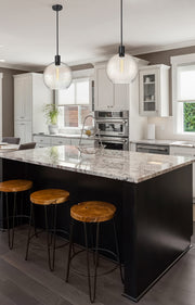Margo 1 Light 13.75" Pendant in Matte Black in a room setting