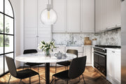 Margo 1 Light 13.75" Pendant in Polished Nickel in a room setting