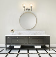 Sutton 2 Light 15.75" Vanity in Brushed Nickel in a room setting