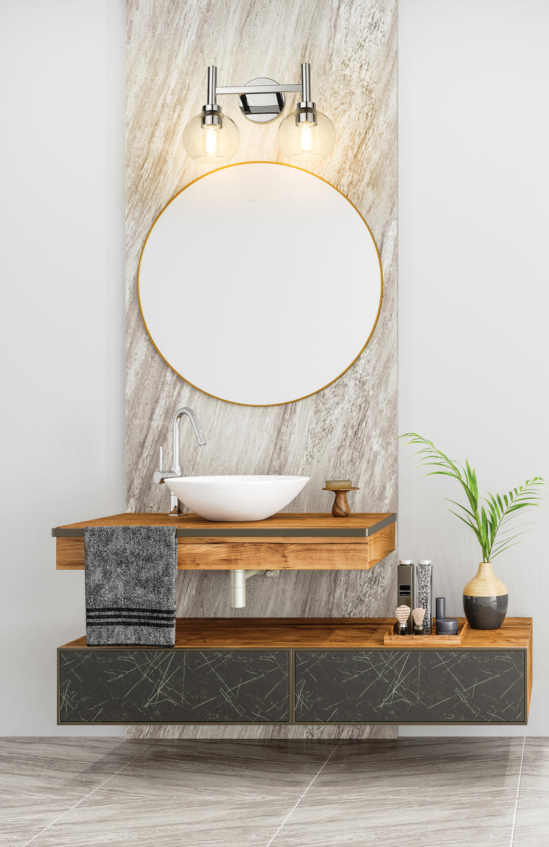 Sutton 2 Light 15.75" Vanity in Chrome in a room setting