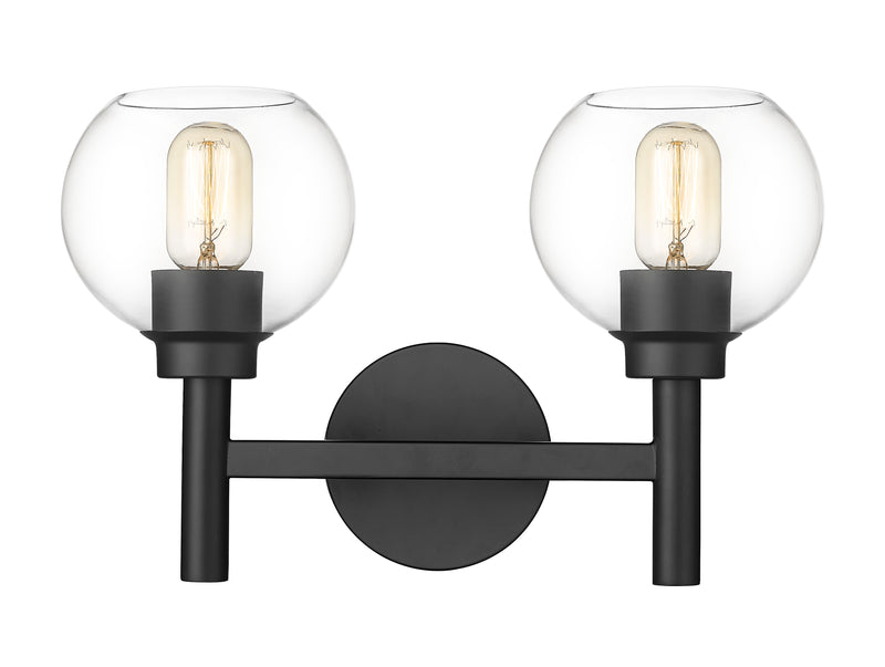 Sutton 2 Light 15.75" Vanity in Matte Black