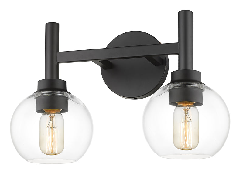 Sutton 2 Light 15.75" Vanity in Matte Black