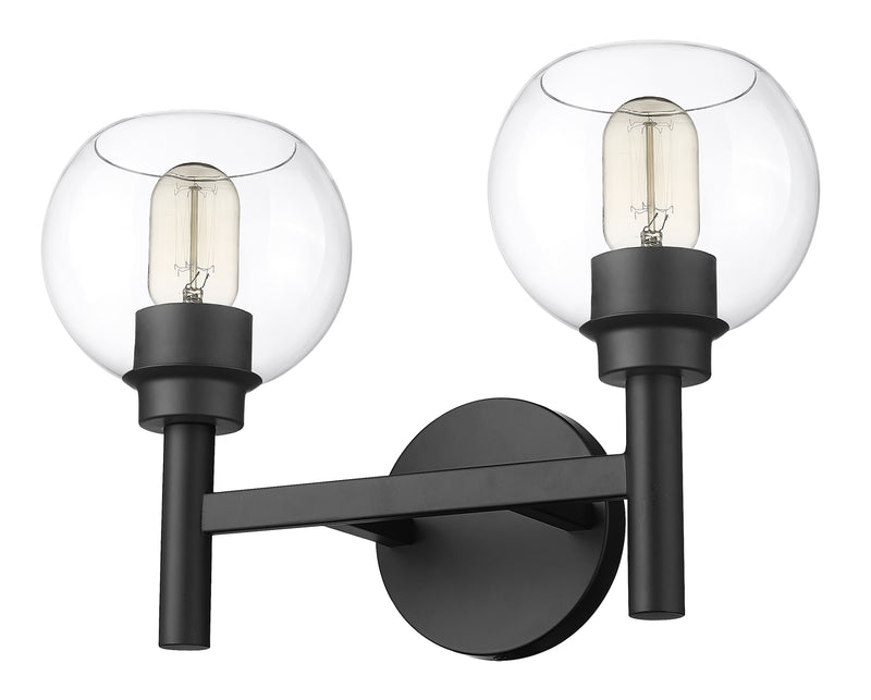 Sutton 2 Light 15.75" Vanity in Matte Black