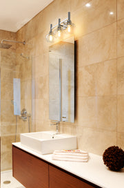 Sutton 3 Light 23.75" Vanity in Chrome in a room setting