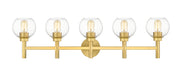 Sutton 5 Light 39.5" Vanity in Brushed Gold