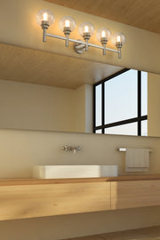 Sutton 5 Light 39.5" Vanity in Brushed Nickel in a room setting