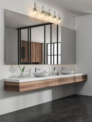 Sutton 5 Light 39.5" Vanity in Brushed Nickel in a room setting