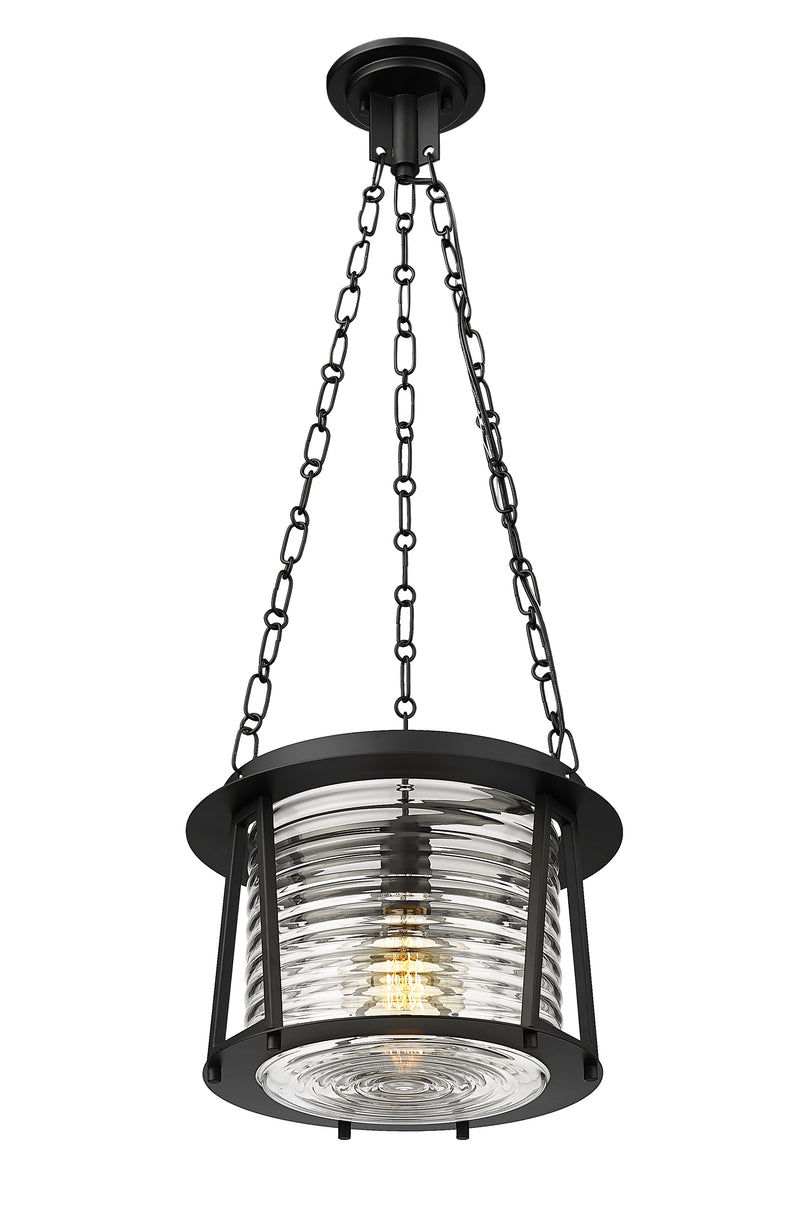 Cape Harbor 1 Light 13" Pendant in Matte Black