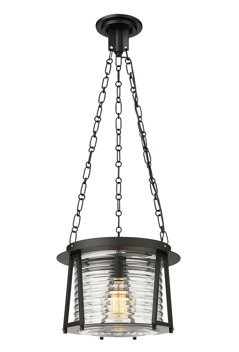 Cape Harbor 1 Light 13" Pendant in Matte Black
