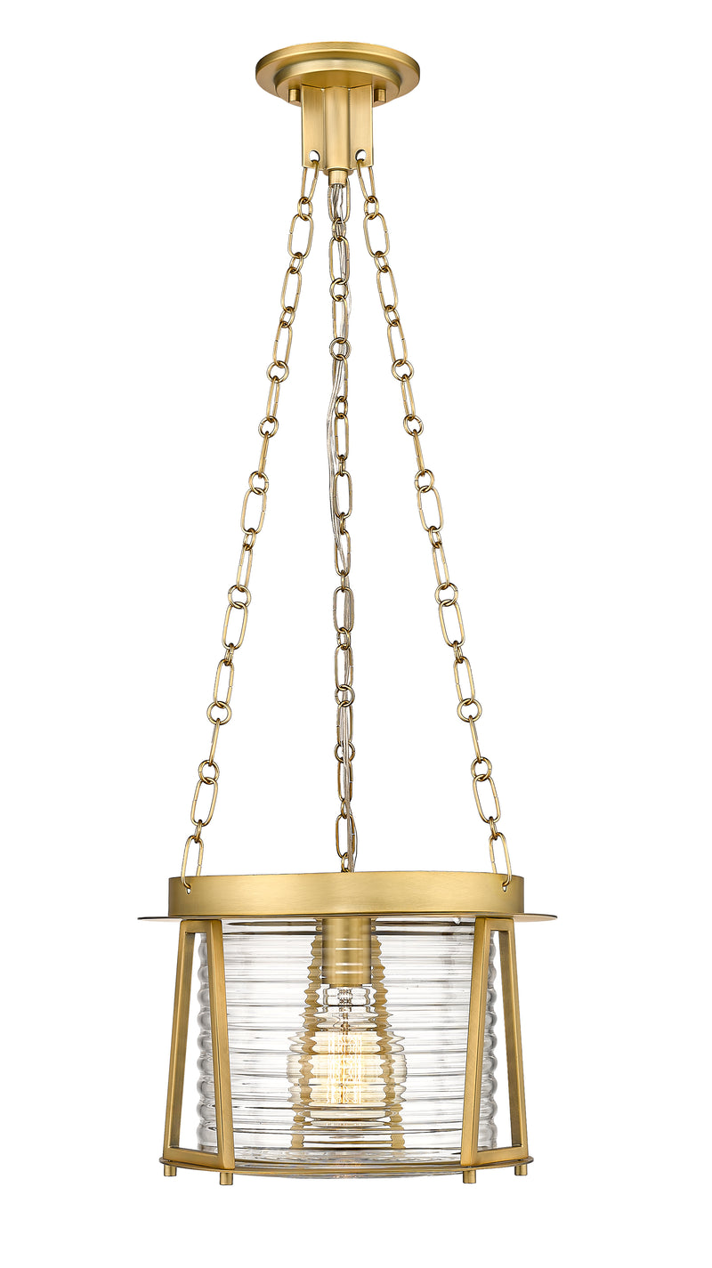 Cape Harbor 1 Light 13" Pendant in Rubbed Brass