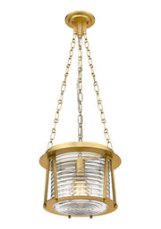 Cape Harbor 1 Light 13" Pendant in Rubbed Brass