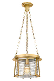 Cape Harbor 1 Light 13" Pendant in Rubbed Brass