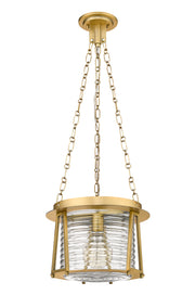 Cape Harbor 1 Light 13" Pendant in Rubbed Brass