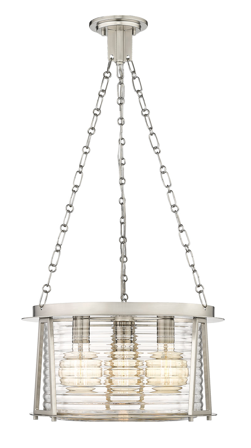 Cape Harbor 3 Light 18" Pendant in Brushed Nickel