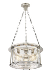 Cape Harbor 3 Light 18" Pendant in Brushed Nickel