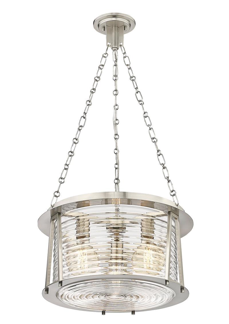 Cape Harbor 3 Light 18" Pendant in Brushed Nickel