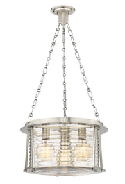 Cape Harbor 3 Light 18" Pendant in Brushed Nickel