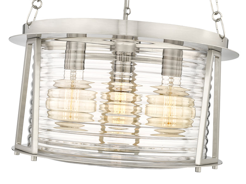 Cape Harbor 3 Light 18" Pendant in Brushed Nickel