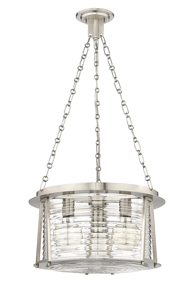 Cape Harbor 3 Light 18" Pendant in Brushed Nickel