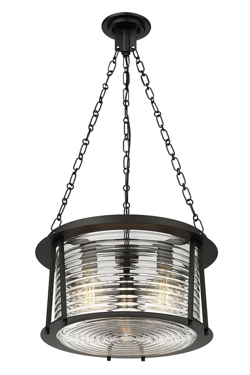 Cape Harbor 3 Light 18" Pendant in Matte Black