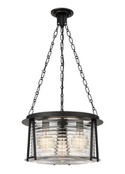 Cape Harbor 3 Light 18" Pendant in Matte Black