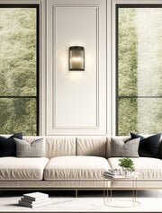 Carnaby 2 Light 8" Wall Sconce in Matte Black in a room setting