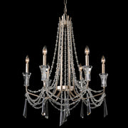 Barcelona 6-Light Chandelier in Transcend Silver with Heirloom-Quality Optic Crystal - Lamps Expo