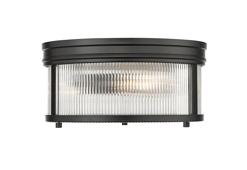 Carnaby 2 Light 13" Flush Mount, 6.5" Tall in Matte Black