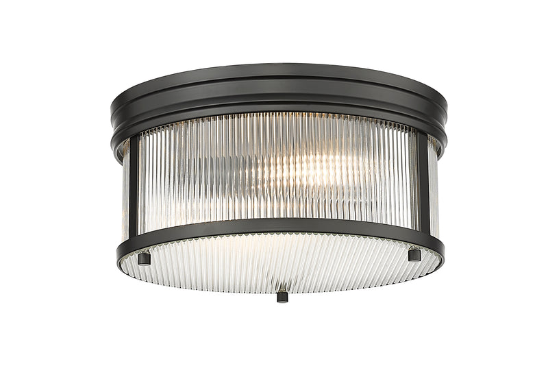 Carnaby 2 Light 13" Flush Mount, 6.5" Tall in Matte Black