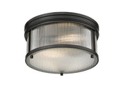 Carnaby 2 Light 13" Flush Mount, 6.5" Tall in Matte Black