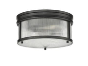 Carnaby 2 Light 13" Flush Mount, 6.5" Tall in Matte Black