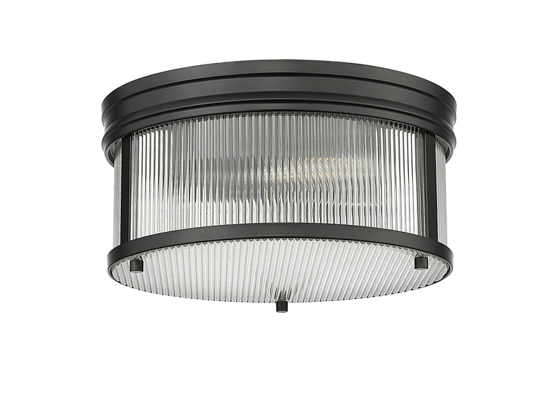 Carnaby 2 Light 13" Flush Mount, 6.5" Tall in Matte Black