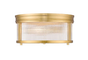 Carnaby 2 Light 13" Flush Mount, 6.5" Tall in Modern Gold