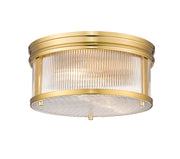 Carnaby 2 Light 13" Flush Mount, 6.5" Tall in Modern Gold