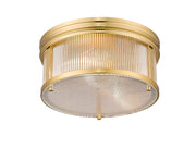 Carnaby 2 Light 13" Flush Mount, 6.5" Tall in Modern Gold