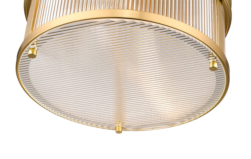 Carnaby 2 Light 13" Flush Mount, 6.5" Tall in Modern Gold