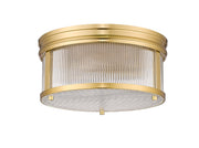 Carnaby 2 Light 13" Flush Mount, 6.5" Tall in Modern Gold