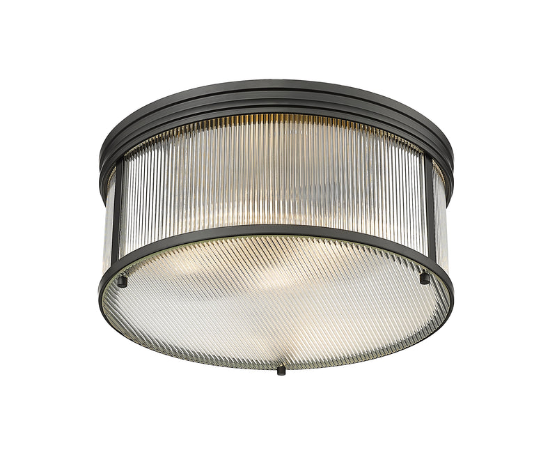 Carnaby 4 Light 18" Flush Mount, 8.25" Tall in Matte Black