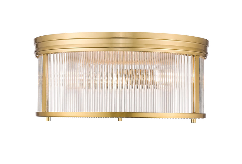 Carnaby 4 Light 18" Flush Mount, 8.25" Tall in Modern Gold