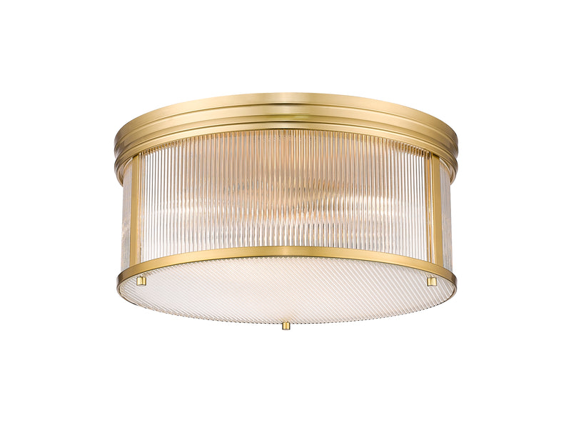 Carnaby 4 Light 18" Flush Mount, 8.25" Tall in Modern Gold