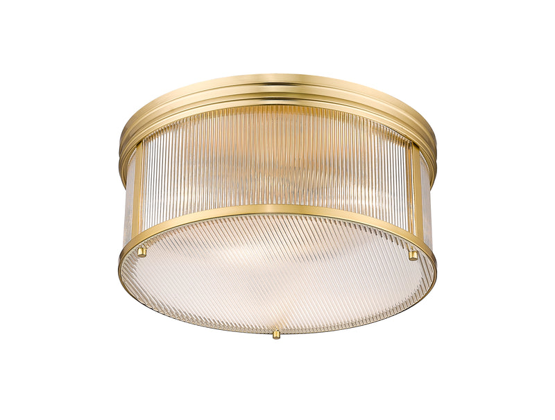 Carnaby 4 Light 18" Flush Mount, 8.25" Tall in Modern Gold