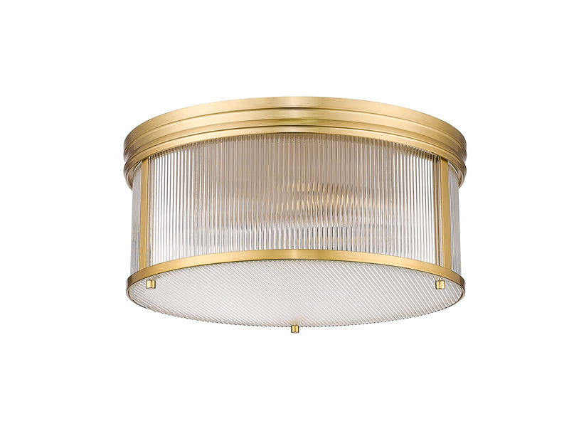 Carnaby 4 Light 18" Flush Mount, 8.25" Tall in Modern Gold