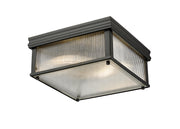 Carnaby 2 Light 13" Flush Mount, 6.25" Tall in Matte Black